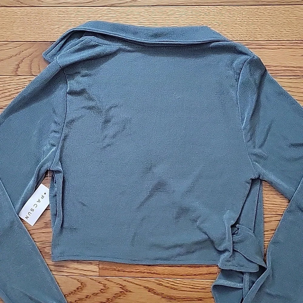 NWT PacSun Teal Wrap Top - Picture 2 of 6